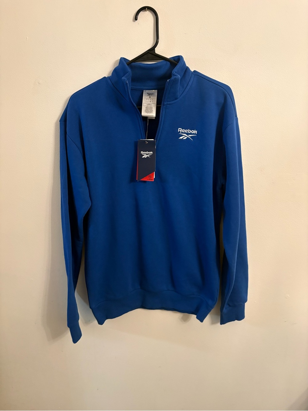 Reebok Royal Blue Quarter-Zip Pullover size small adult